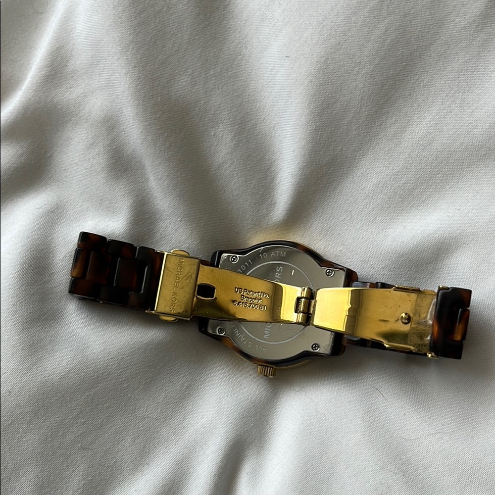 Michael Kors Ritz Tortoise Shell & Gold Watch - Picture 5 of 7